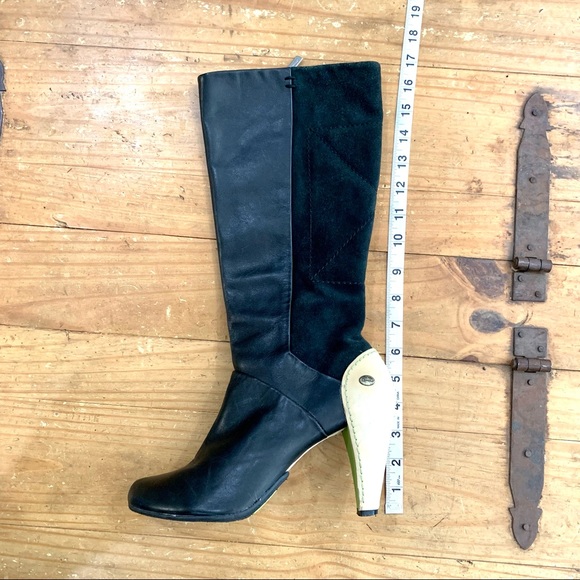 Anthropologie Terra Plana Two Tone Leather Boots 8.5 Retro Classic Academia - Picture 15 of 16